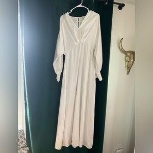 Flounce London Batwing Maxi Dress in Ivory